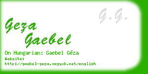 geza gaebel business card